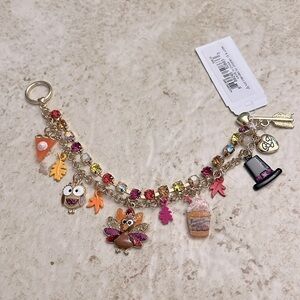 Betsey Johnson Fall Thanksgiving Charm Bracelet NEW
